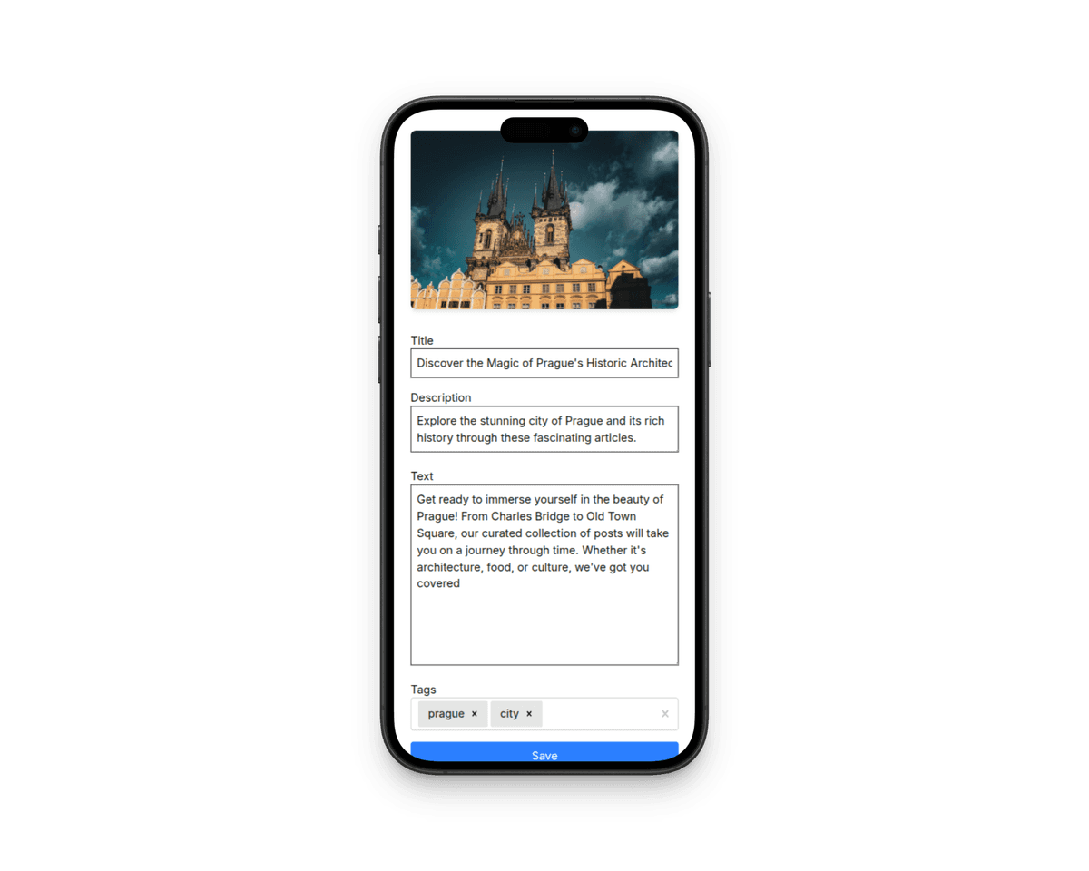 Screenshot of the dashboard project showing mobile version